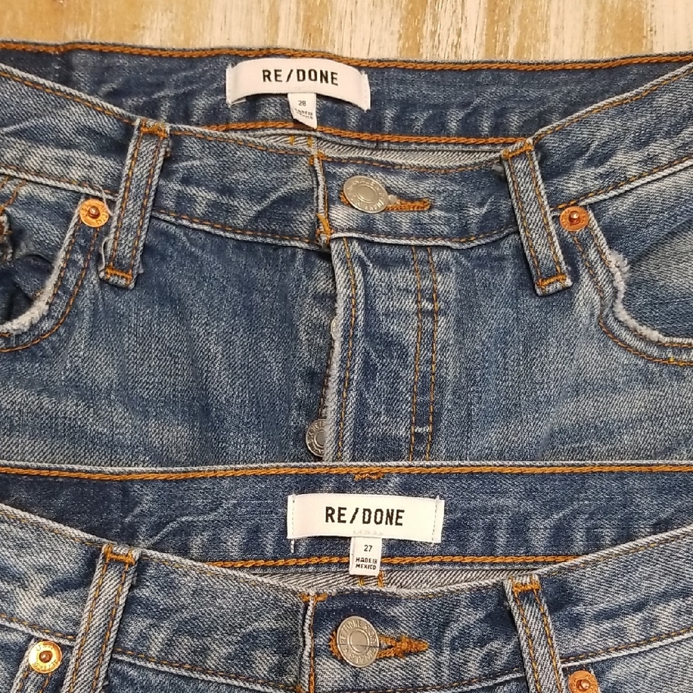 Re/Done Blue Jeans Classic Fit Timeless Style